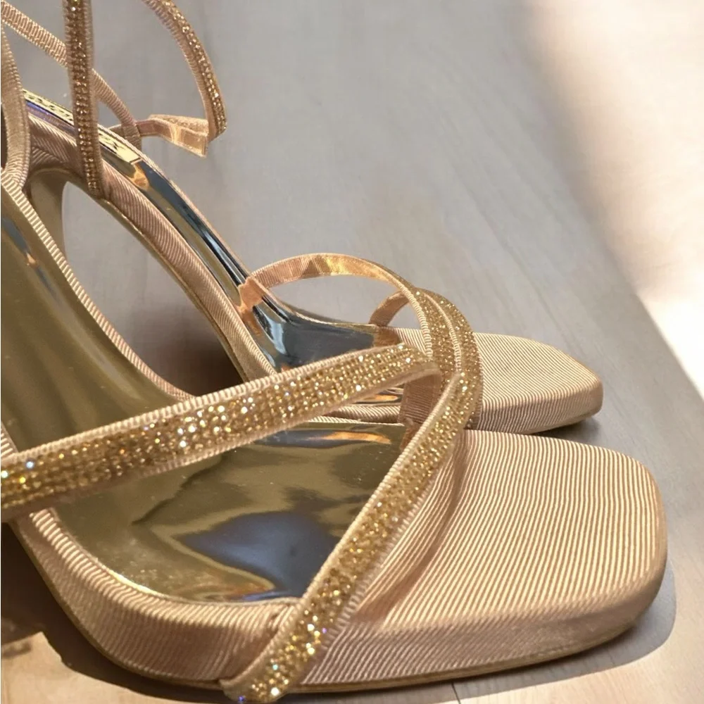 Badgley Mischka Womens Urbana Open Toe Ankle Strap Heels Women’s US 9 NIB - Picture 5 of 8